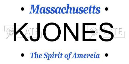 KJONES Massachusetts License Plate