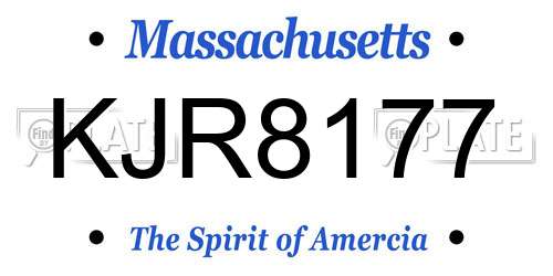 KJR8177 Massachusetts License Plate