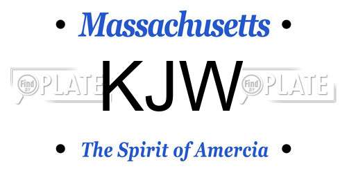 KJW Massachusetts License Plate