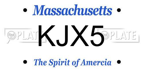 KJX5 Massachusetts License Plate