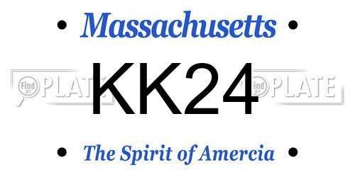 KK24 Massachusetts License Plate