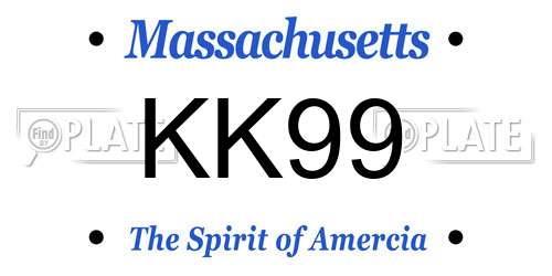 KK99 Massachusetts License Plate