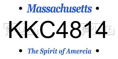 KKC4814 Massachusetts License Plate