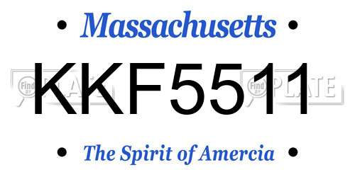 KKF5511 Massachusetts License Plate