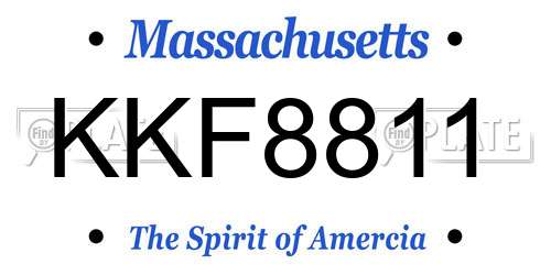 KKF8811 Massachusetts License Plate
