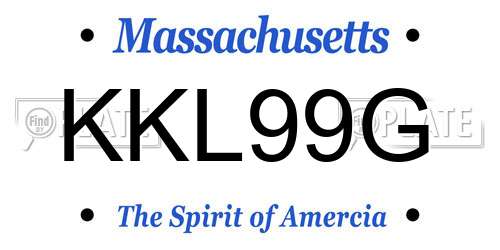 KKL99G Massachusetts License Plate