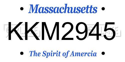 KKM2945 Massachusetts License Plate