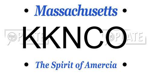 KKNCO Massachusetts License Plate