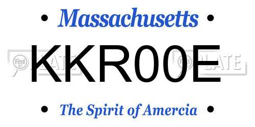 KKR00E Massachusetts License Plate