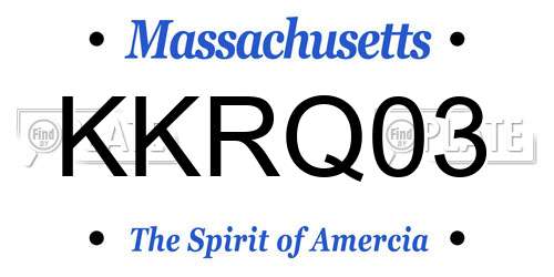 KKRQ03 Massachusetts License Plate