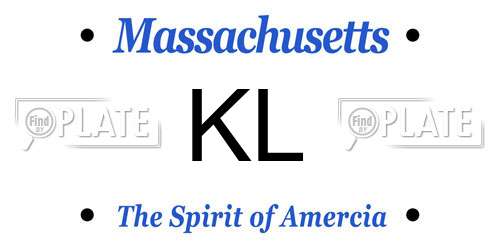 KL Massachusetts License Plate