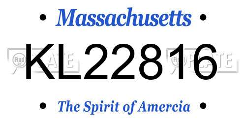 KL22816 Massachusetts License Plate