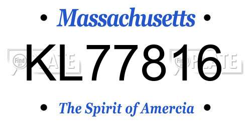 KL77816 Massachusetts License Plate