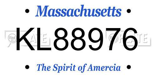 KL88976 Massachusetts License Plate