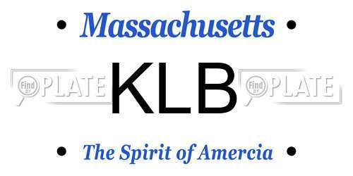 KLB Massachusetts License Plate