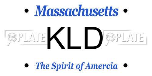 KLD Massachusetts License Plate