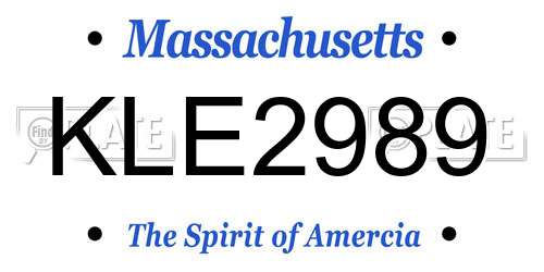 KLE2989 Massachusetts License Plate
