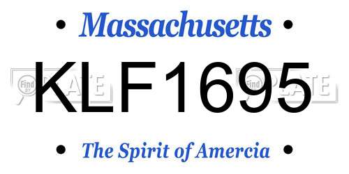 KLF1695 Massachusetts License Plate