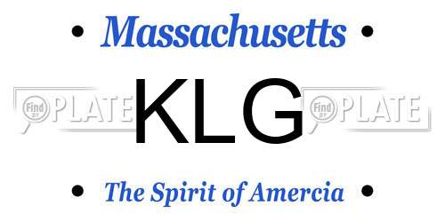 KLG Massachusetts License Plate