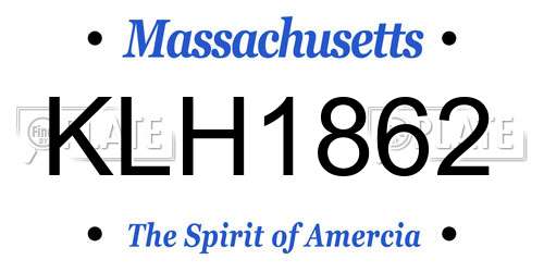 KLH1862 Massachusetts License Plate