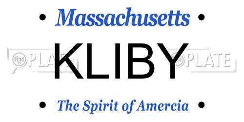 KLIBY Massachusetts License Plate