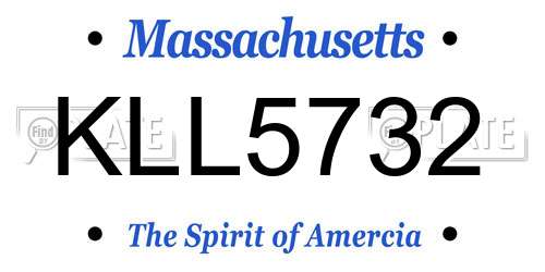 KLL5732 Massachusetts License Plate