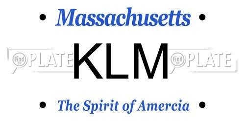 KLM Massachusetts License Plate