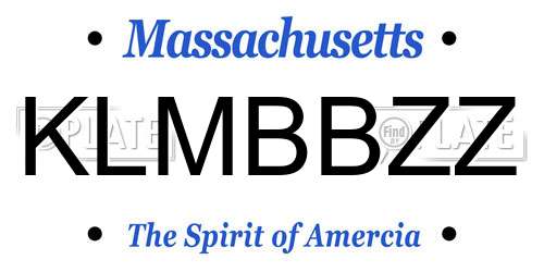 KLMBBZZ Massachusetts License Plate