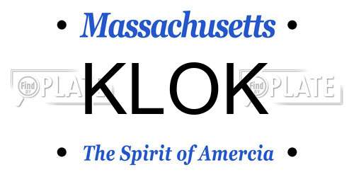 KLOK Massachusetts License Plate