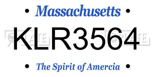 KLR3564 Massachusetts License Plate