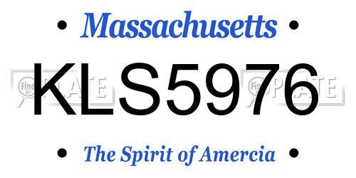 KLS5976 Massachusetts License Plate
