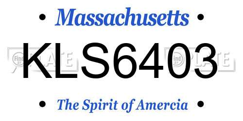 KLS6403 Massachusetts License Plate