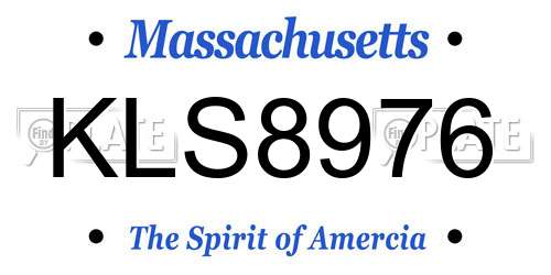 KLS8976 Massachusetts License Plate