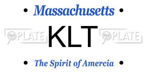 KLT Massachusetts License Plate