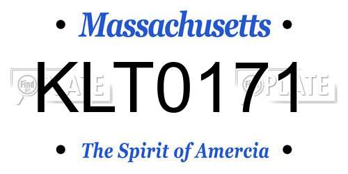 KLT0171 Massachusetts License Plate