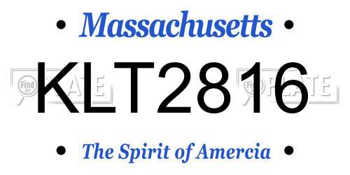 KLT2816 Massachusetts License Plate