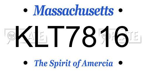 KLT7816 Massachusetts License Plate