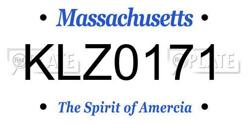 KLZ0171 Massachusetts License Plate