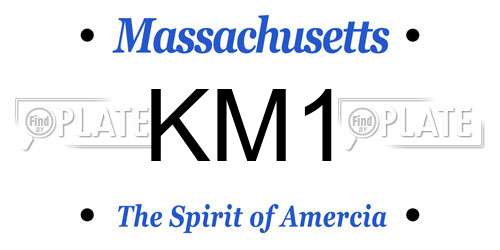KM1 Massachusetts License Plate