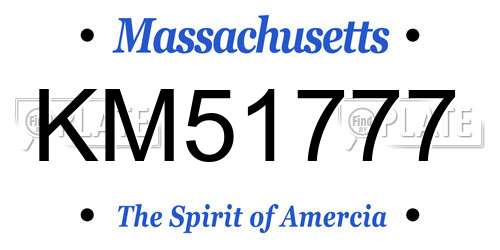 KM51777 Massachusetts License Plate