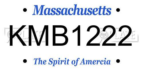 KMB1222 Massachusetts License Plate