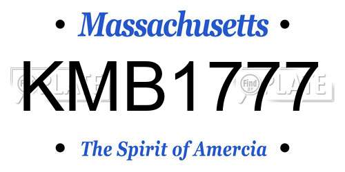 KMB1777 Massachusetts License Plate