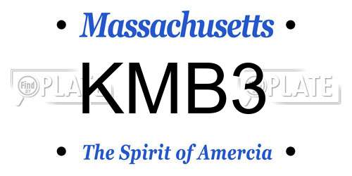 KMB3 Massachusetts License Plate