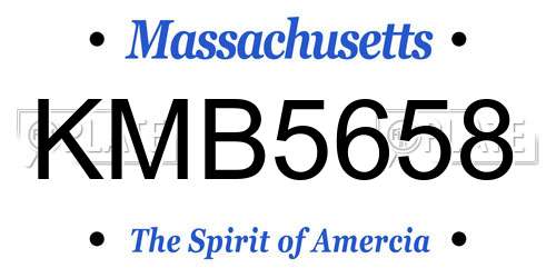 KMB5658 Massachusetts License Plate