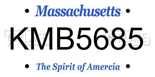 KMB5685 Massachusetts License Plate