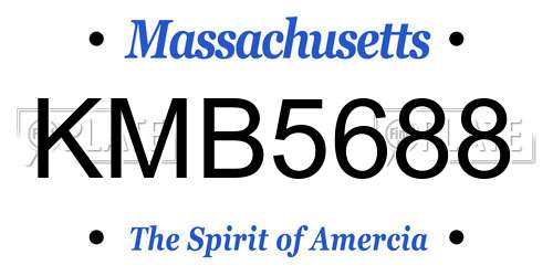 KMB5688 Massachusetts License Plate