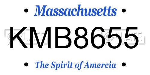KMB8655 Massachusetts License Plate