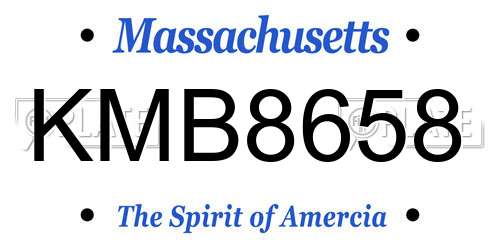 KMB8658 Massachusetts License Plate
