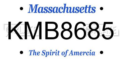 KMB8685 Massachusetts License Plate