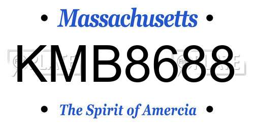 KMB8688 Massachusetts License Plate